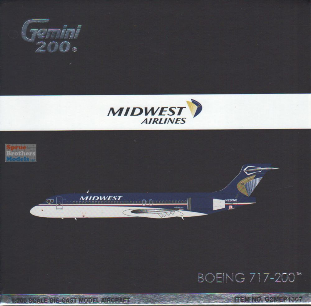 GEMG21367 1:200 Gemini Jets Midwest Airlines B717-200 Reg #N920ME