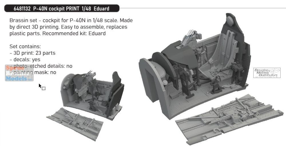 EDU6481132 1:48 Eduard Brassin - P-40N Warhawk Cockpit Set (EDU