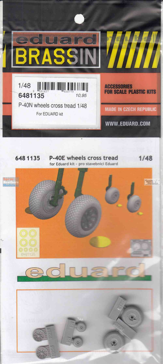 EDU6481135 1:48 Eduard Brassin - P-40N Warhawk Wheels Cross Tread