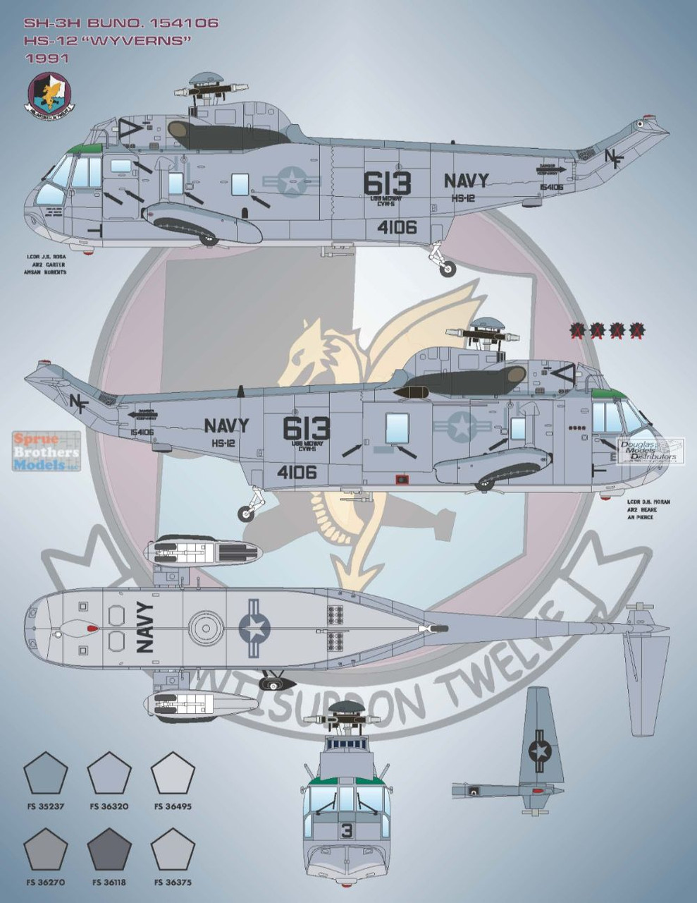 BMA48047 1:48 Bullseye Model Aviation Decals - SH-3 Sea King