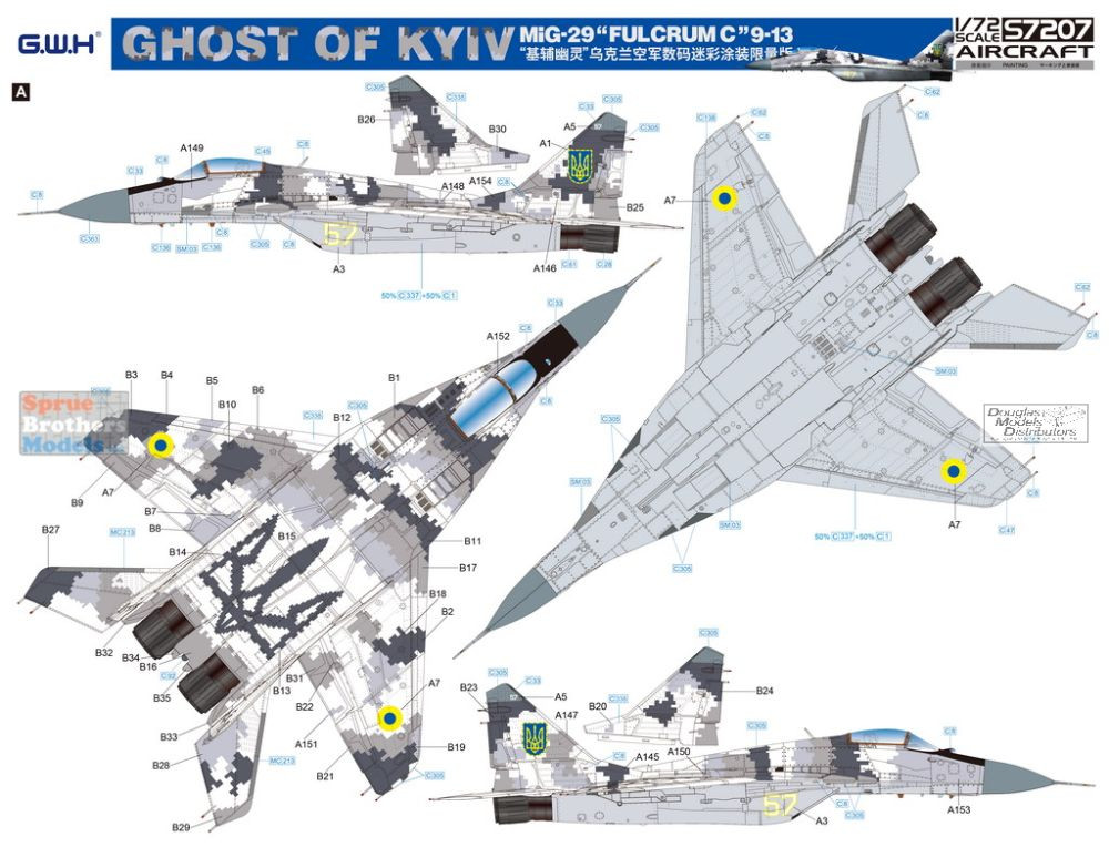 LNRS7207 1:72 Great Wall Hobby Ukrainian MiG-29 Fulcrum 9-13