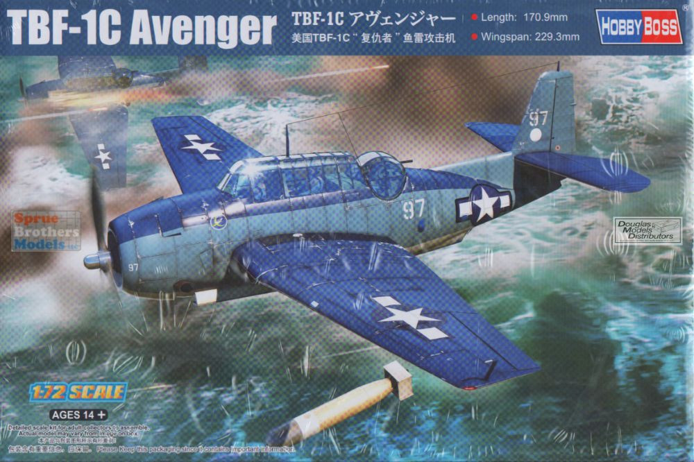 HBS87275 1:72 Hobby Boss TBF-1C Avenger - Sprue Brothers Models LLC