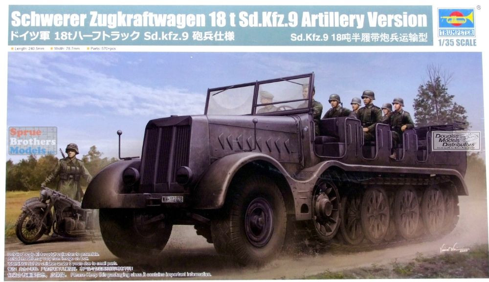 TRP09575 1:35 Trumpeter Schwerer Zugkraftwagen Sd.Kfz.9 Artillery