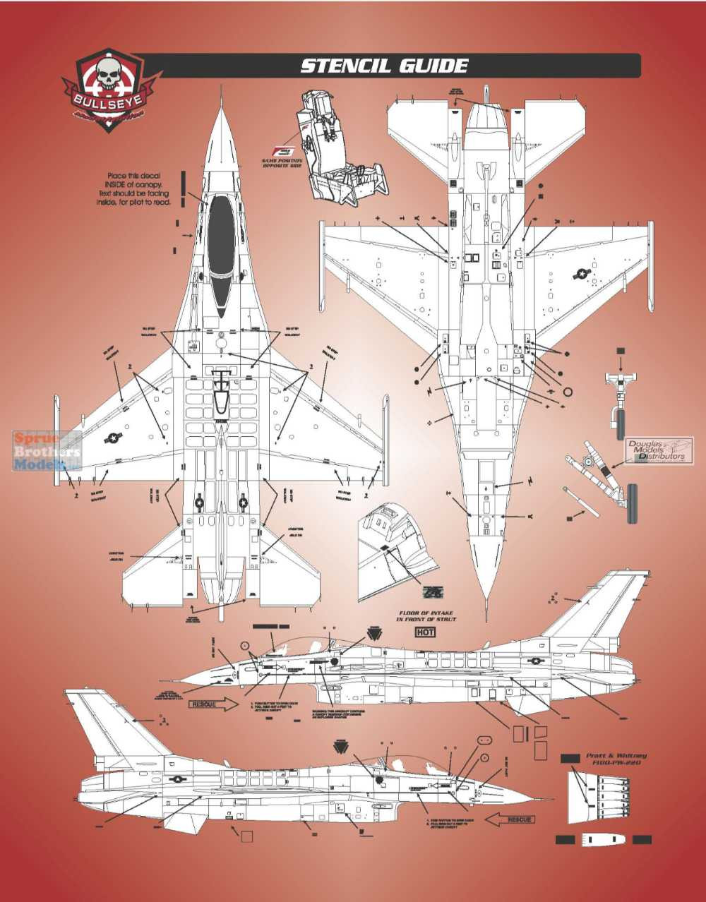 BMA48049 1:48 Bullseye Model Aviation Decals - F-16 Falcon