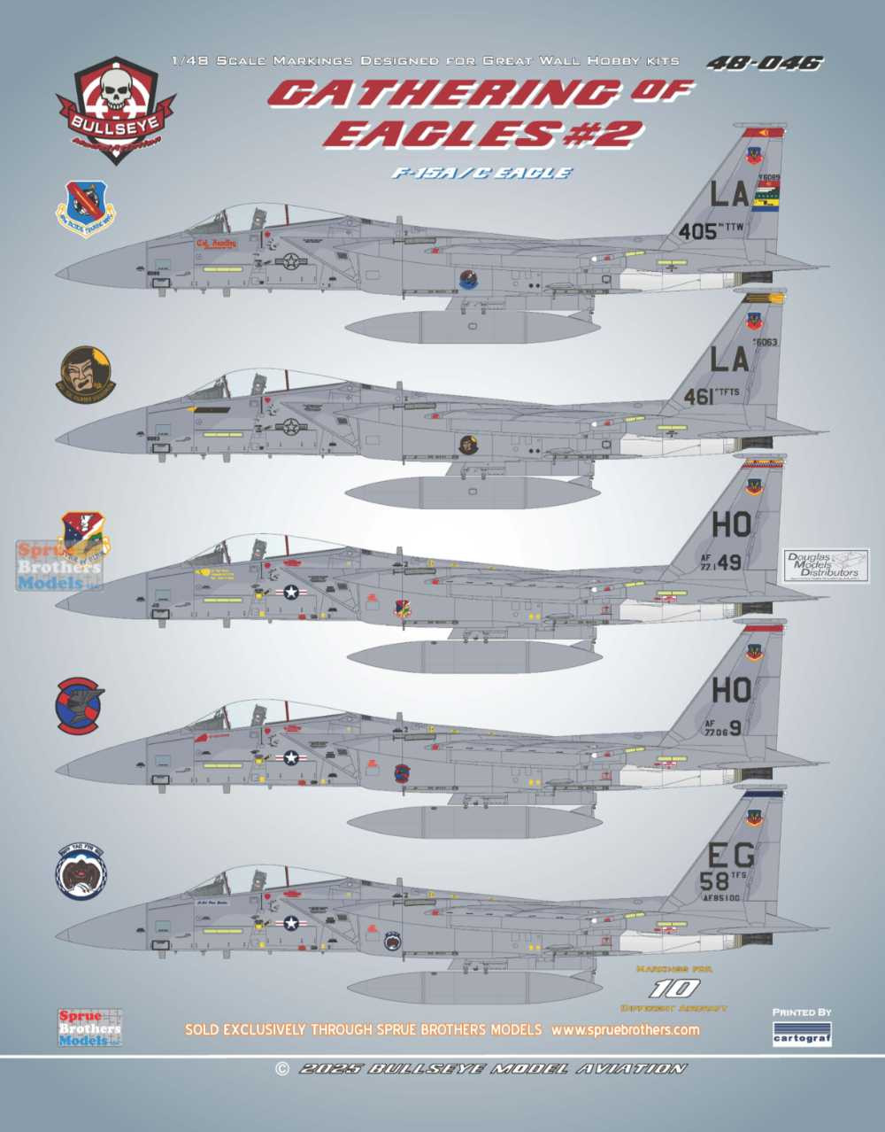 BMA48046 1:48 Bullseye Model Aviation Decals - F-15A F-15C Eagle