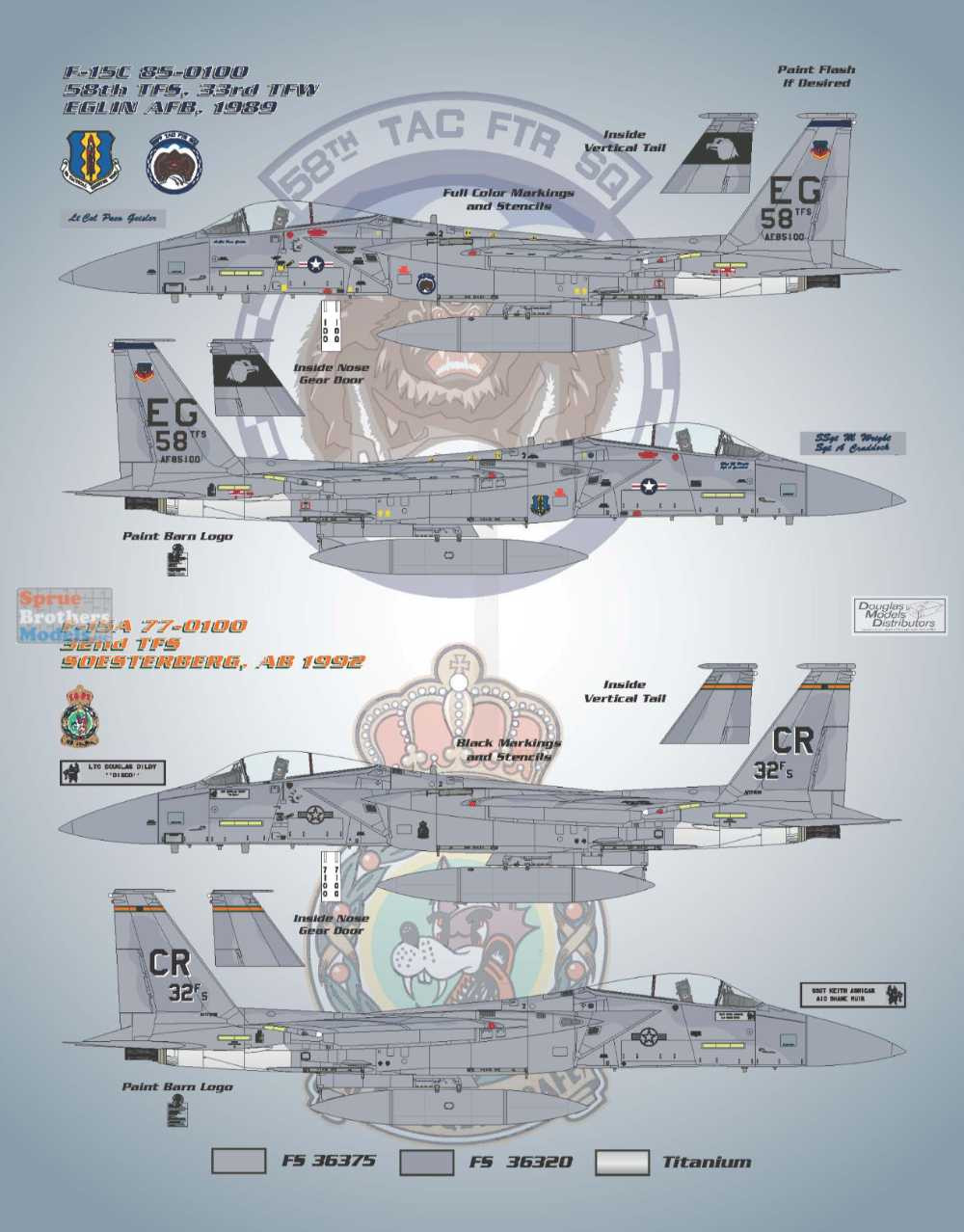 BMA48046 1:48 Bullseye Model Aviation Decals - F-15A F-15C Eagle