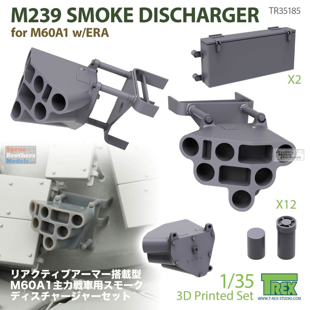 TRXTR35185 1:35 TRex - M239 Smoke Discharger Set for M60A1 with