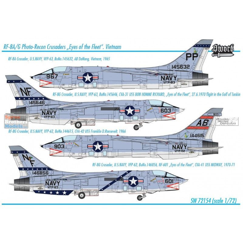 SWD72154 1:72 Sword RF-8A RF-8G Crusader 'Eyes of the Fleet