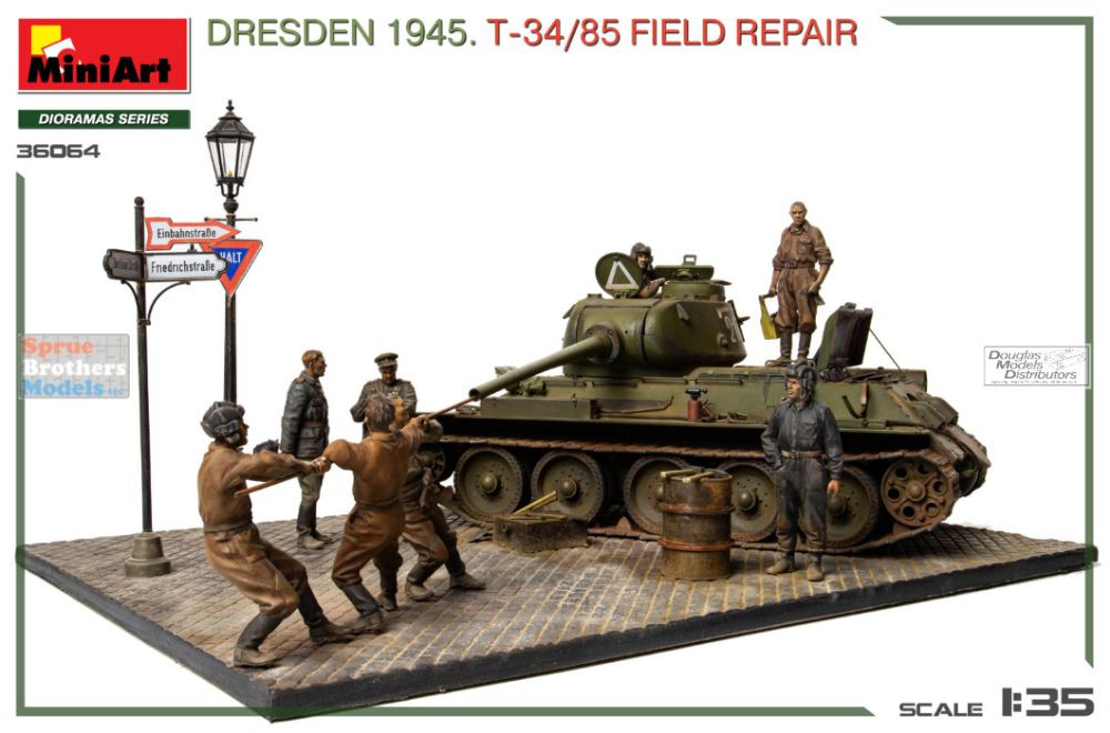 MIA36064 1:35 Miniart BigSet Dresden 1945 - T-34/85 Field Repair