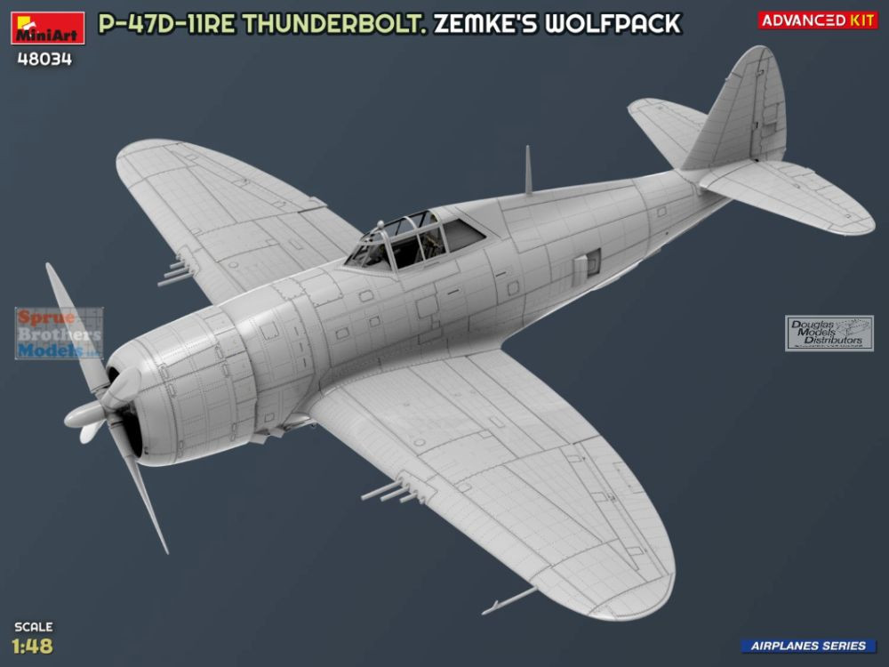 MIA48034 1:48 Miniart P-47D-11RE Thunderbolt Razorback 'Zemke's