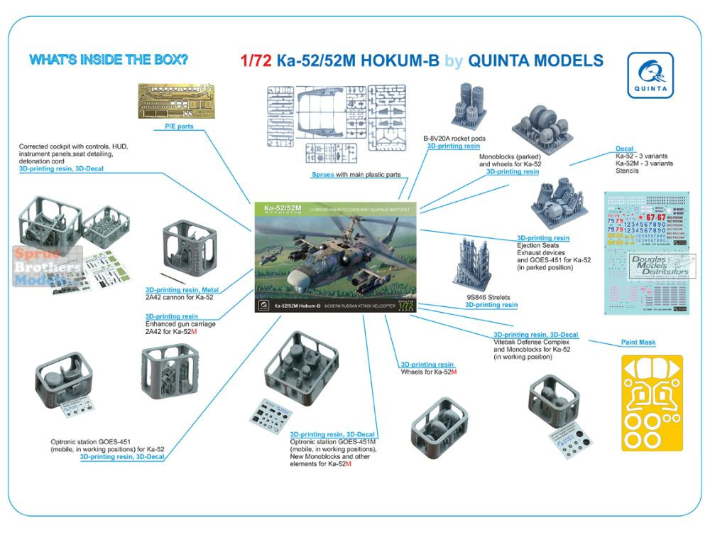 QTSQNT7001 1:72 Quinta Studio Ka-52 Ka-52M Hokum-B - Sprue