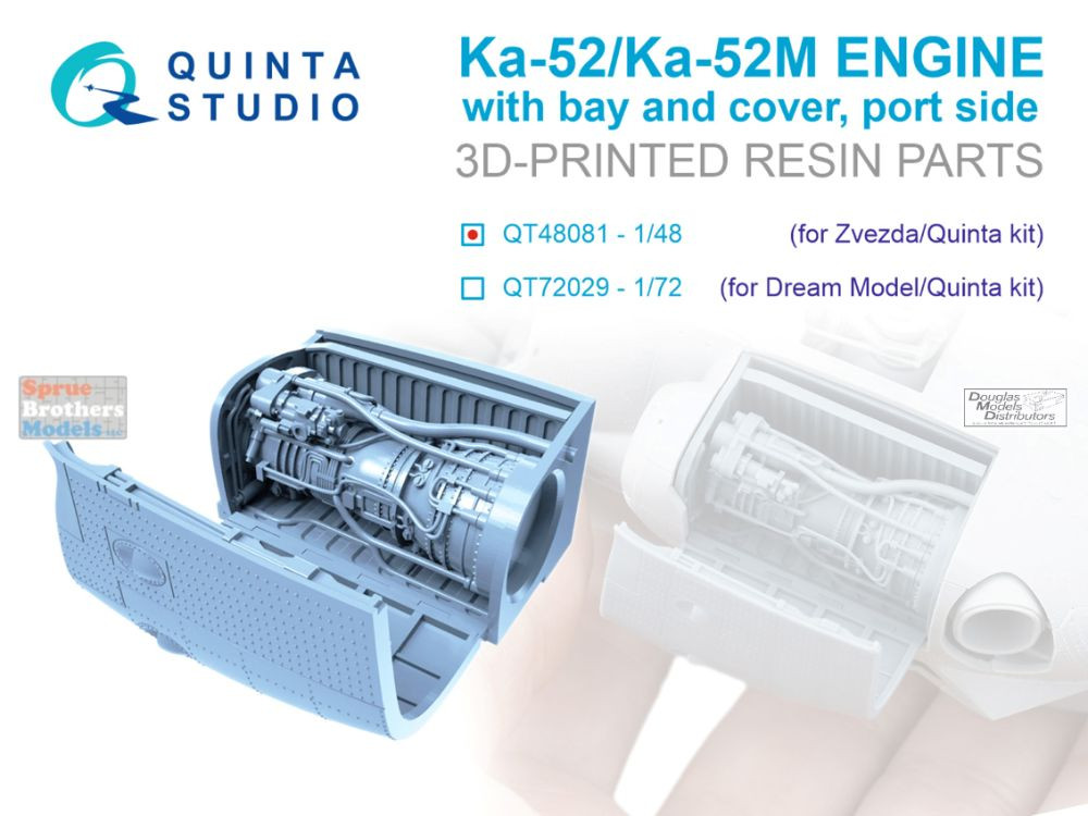 QTSQT48081 1:48 Quinta Studio Ka-52 Ka-52M Hokum Engine with Bay