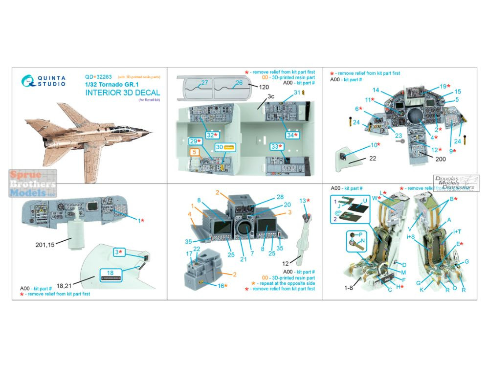 QTSQD32263R 1:32 Quinta Studio 3D Decal - Tornado GR.1 + Resin