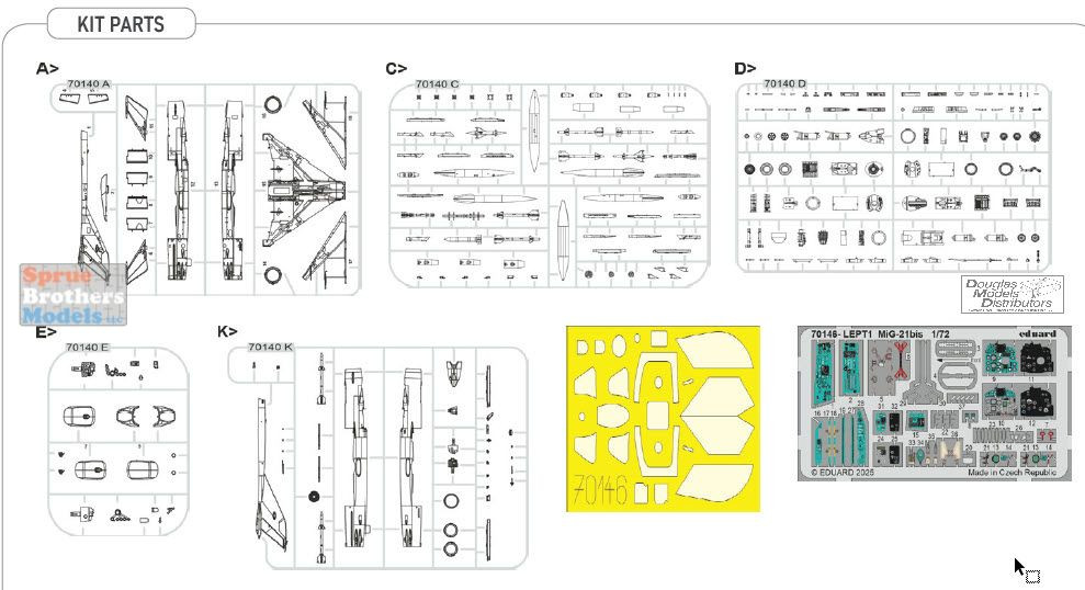 EDU70146 1:72 Eduard MiG-21bis Fishbed - Sprue Brothers Models LLC