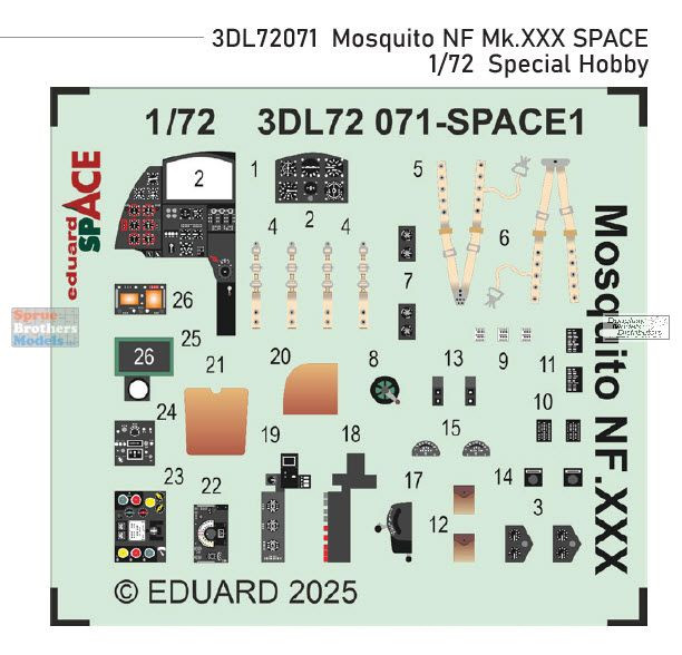 EDU3DL72071 1:72 Eduard SPACE - Mosquito NF Mk.XXX (SPH kit