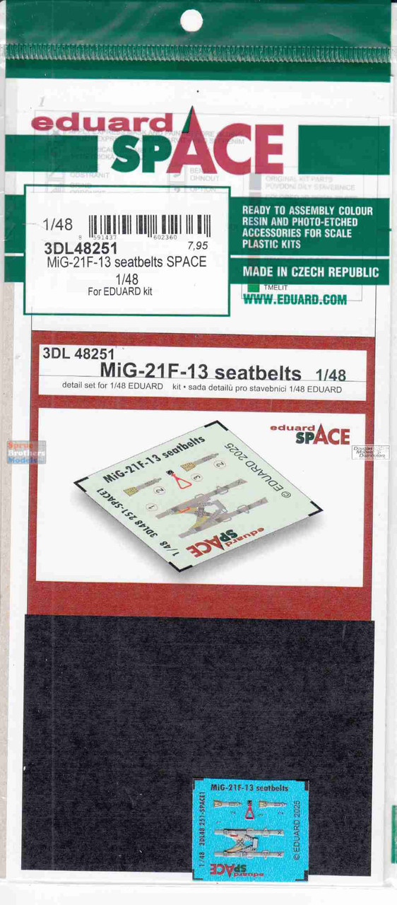 EDU3DL48251 1:48 Eduard SPACE - MiG-21F-13 Fishbed Seatbelts (EDU