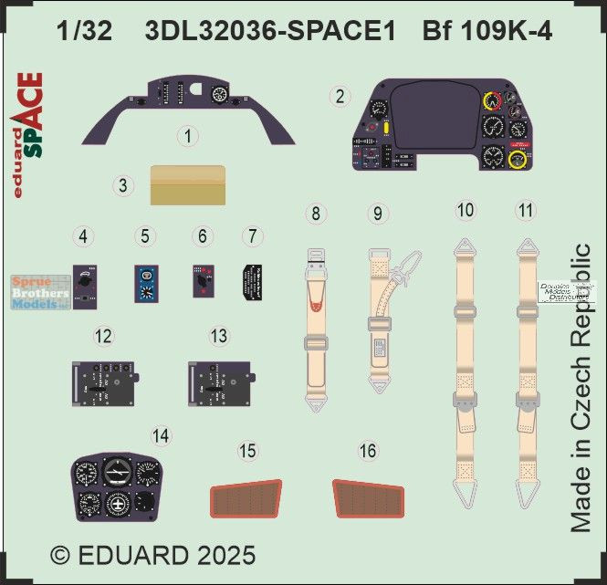 EDU3DL32036 1:32 Eduard SPACE - Bf109K-4 (KOT kit) - Sprue