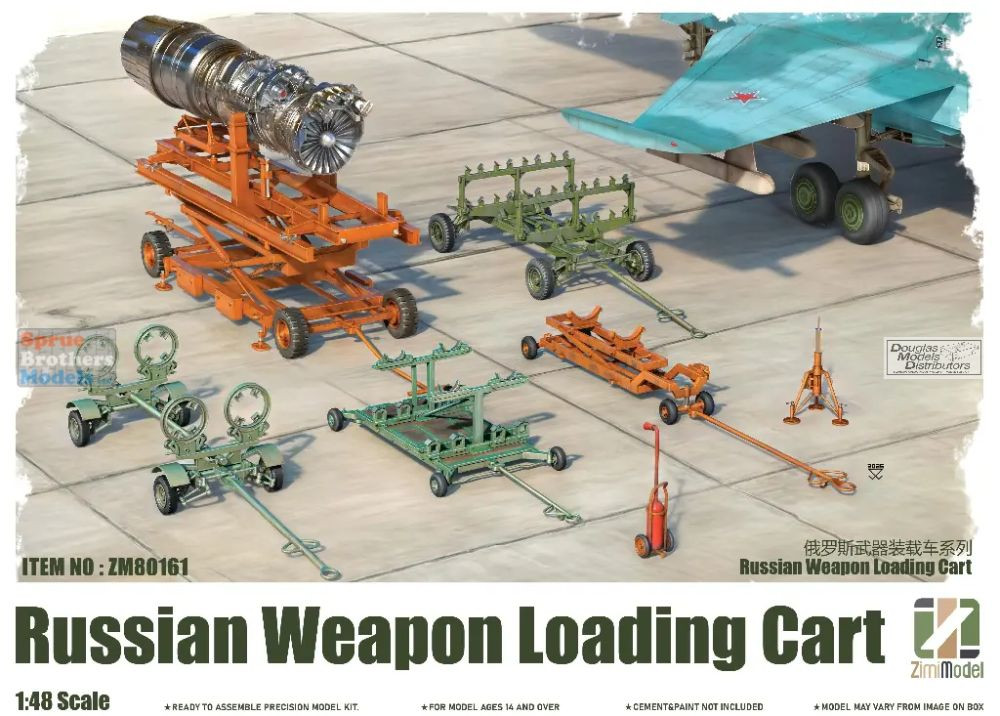 ZIM80161 1:48 Zimi Model Russian Weapons Loading Cart Set - Sprue