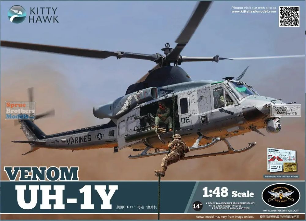 ZIMKH80124 1:48 Zimi Model Kitty Hawk UH-1Y Venom - Sprue Brothers
