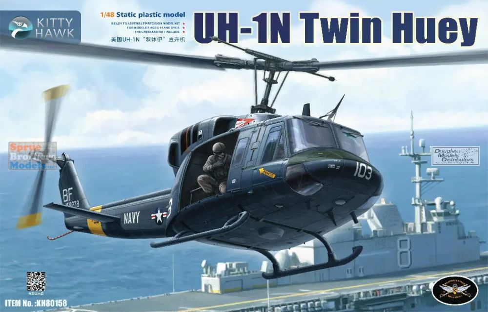 ZIMKH80158 1:48 Zimi Model Kitty Hawk UH-1N Twin Huey - Sprue
