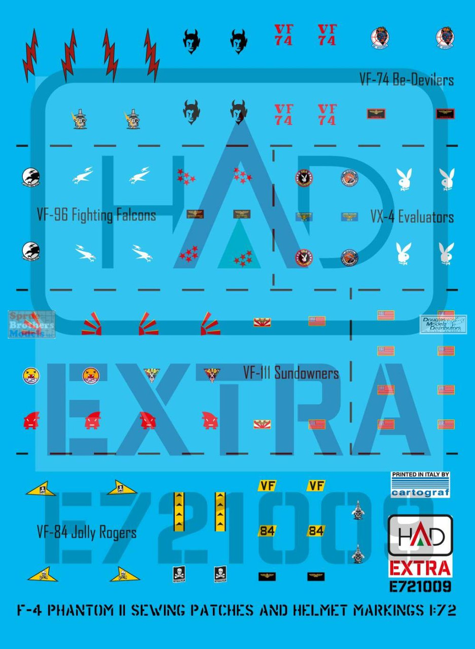HADE721009 1:72 HAD Models Decals - F-4 Phantom II Helmet & Dress