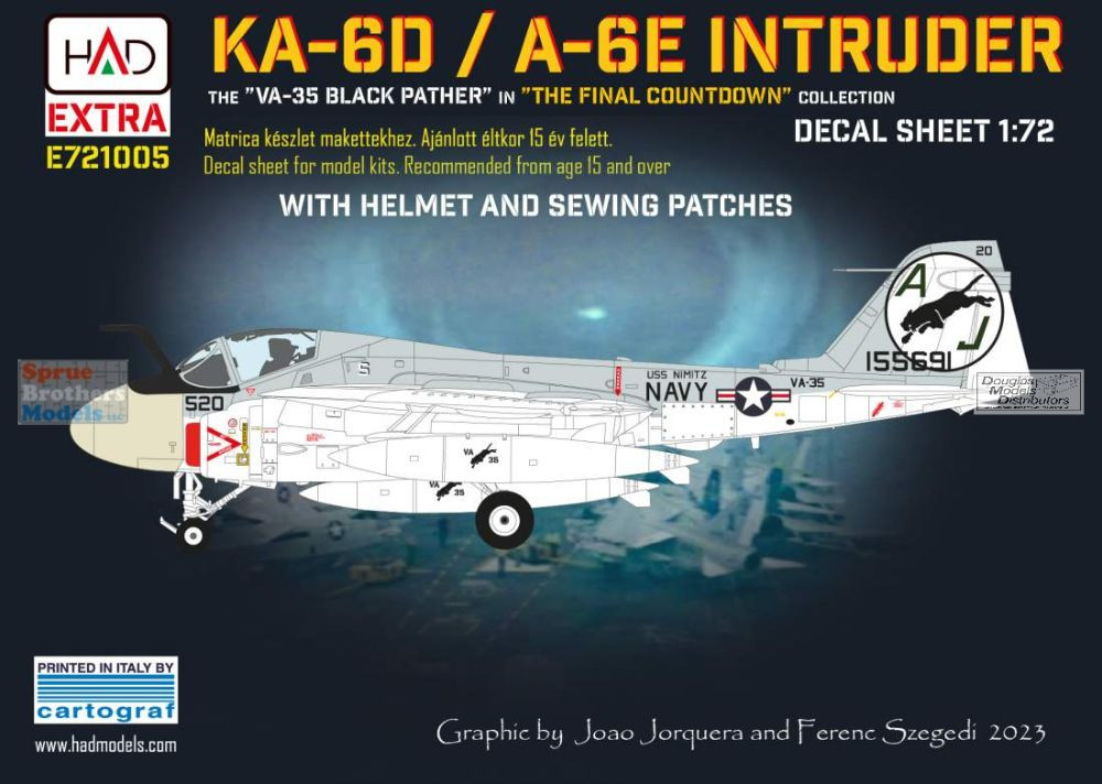 HADE721005 1:72 HAD Models Decals - A-6E KA-6D Intruder VA-35