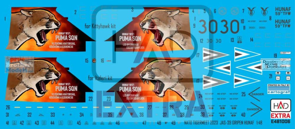 HADE481006 1:48 HAD Models Decals - JAS-39 Gripen Tigermeet 2023