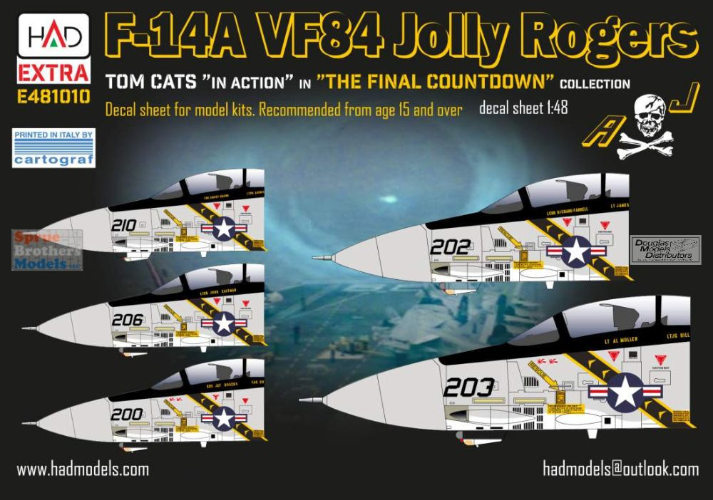 HADE481010 1:48 HAD Models Decals - F-14A Tomcat VF-84 Jolly