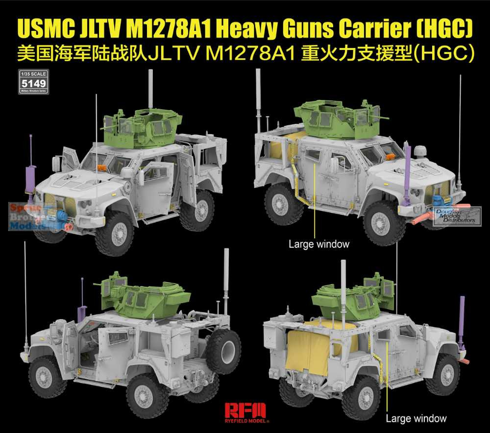 ライフィールド　USMC JLTV M1278A1 HGC RFMRM5149 1:35 Rye Field Model USMC JLTV M1278A1 Heavy Guns