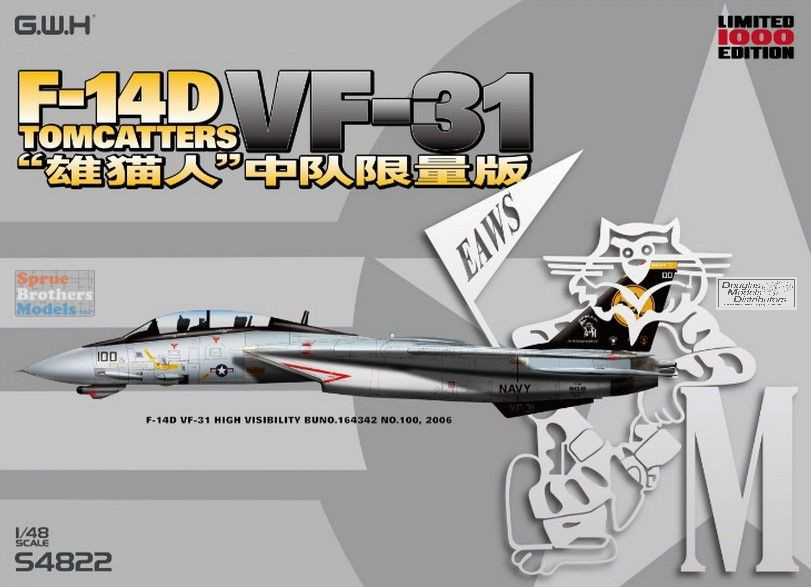 LNRS4822 1:48 Great Wall Hobby F-14D Tomcat 'VF-31 Tomcatters