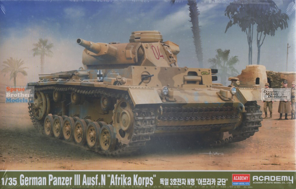 ACA13567 1:35 Academy Panzer III Ausf.N 'Afrika Korps' - Sprue