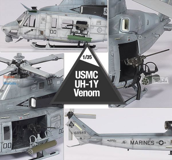 ACA12138 1:35 Academy USMC UH-1Y Venom - Sprue Brothers Models LLC
