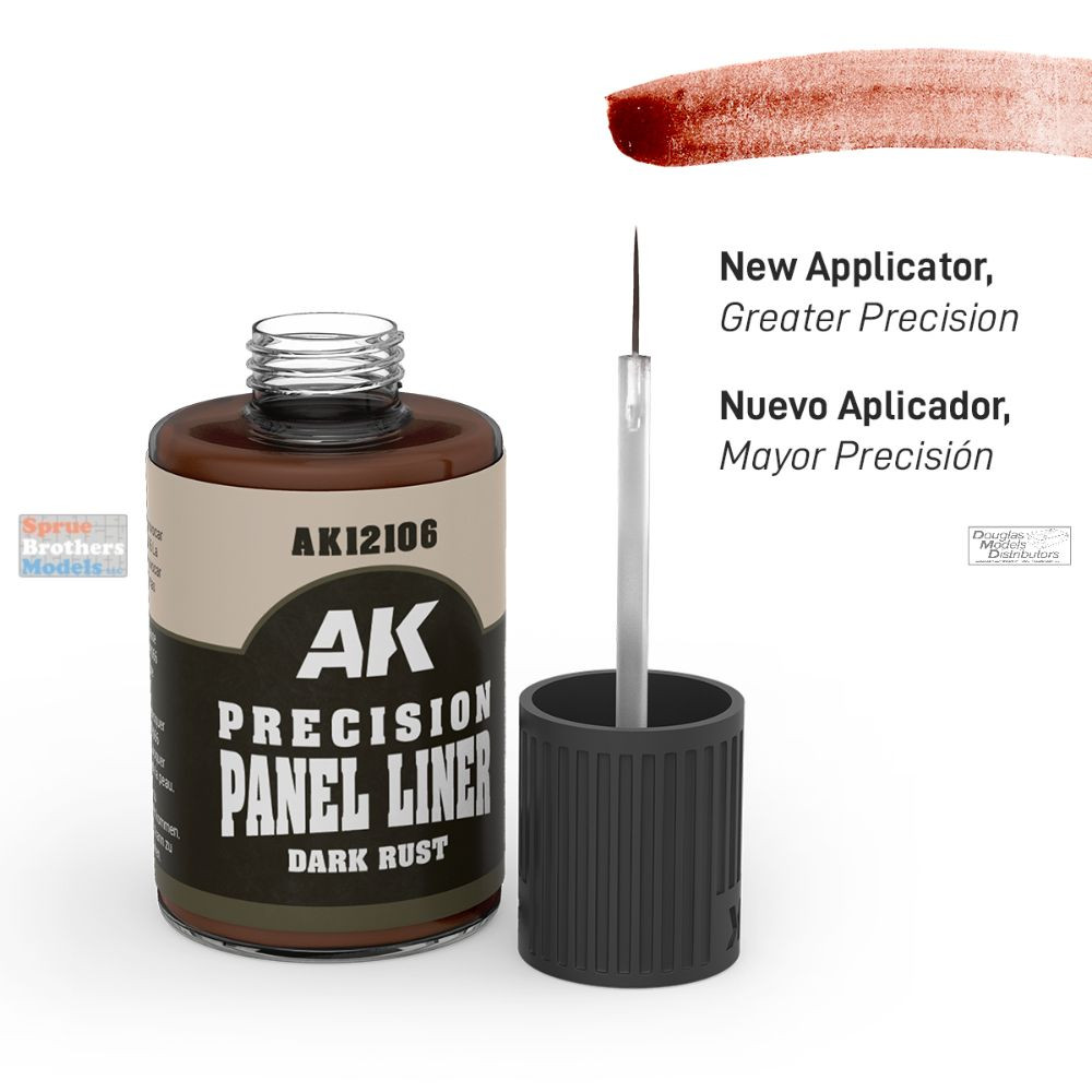 LIME WORKS【アムズアーツプレス初版】 AKI012106 AK Interactive Precision Panel Liner - Dark Rust 30ml