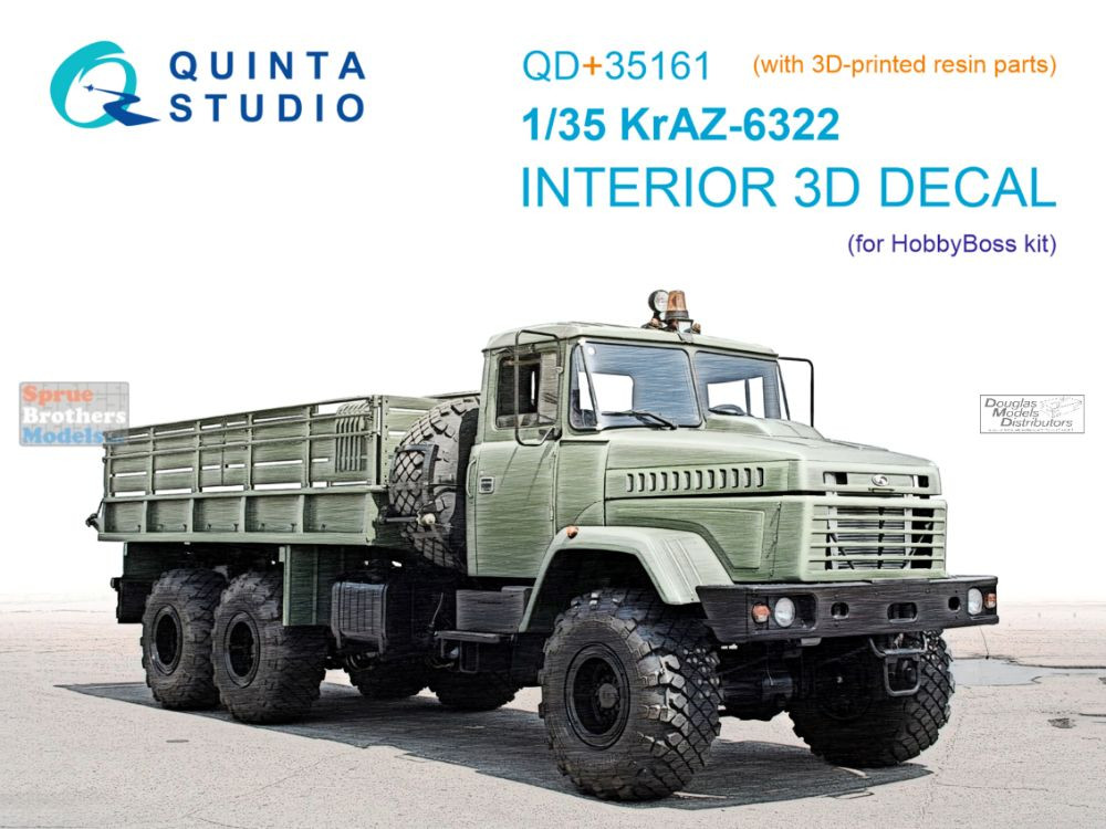 QTSQD35161R 1:35 Quinta Studio 3D Decal - KrAZ-6322 + Resin (HBS