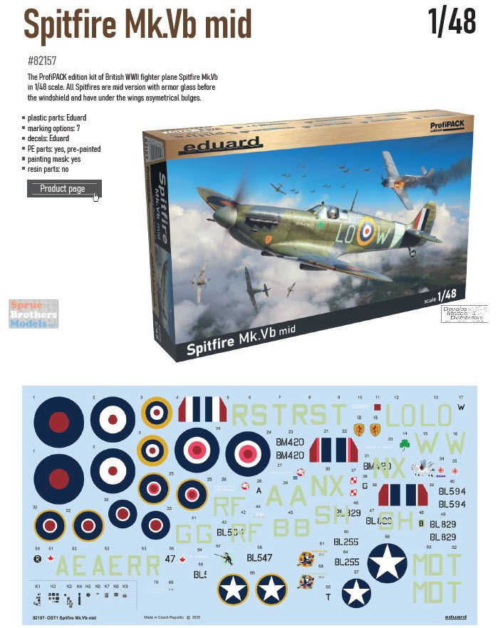 EDU82157 1:48 Eduard Spitfire Mk.Vb Mid ProfiPACK Edition - Sprue