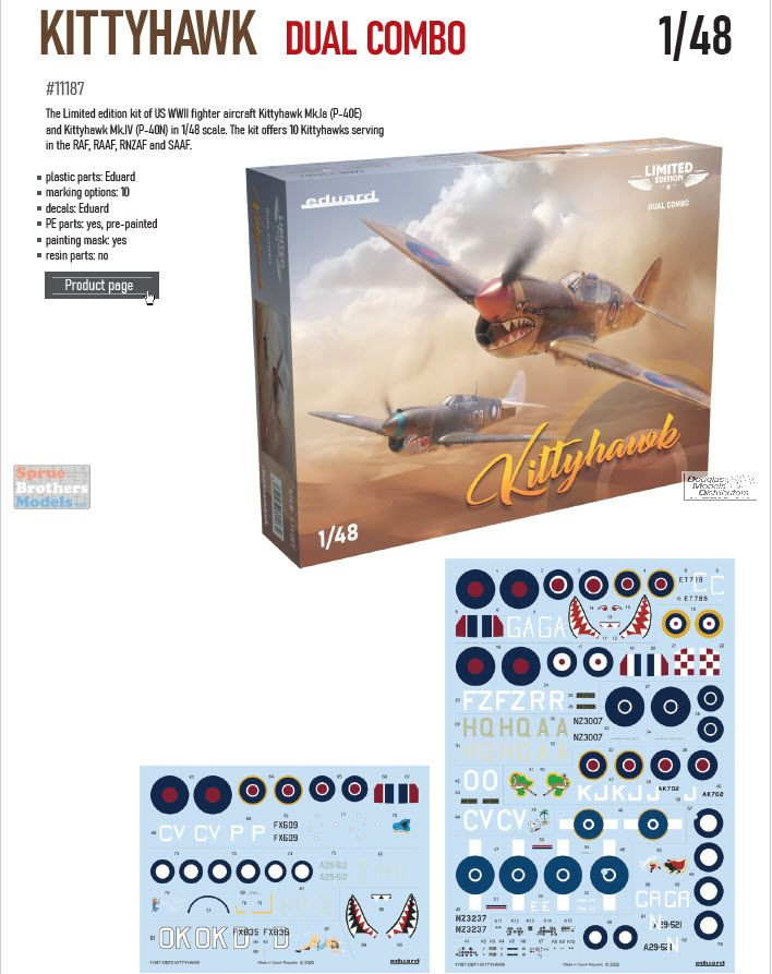 EDU11187 1:48 Eduard Kittyhawk [Limited Edition Dual Combo