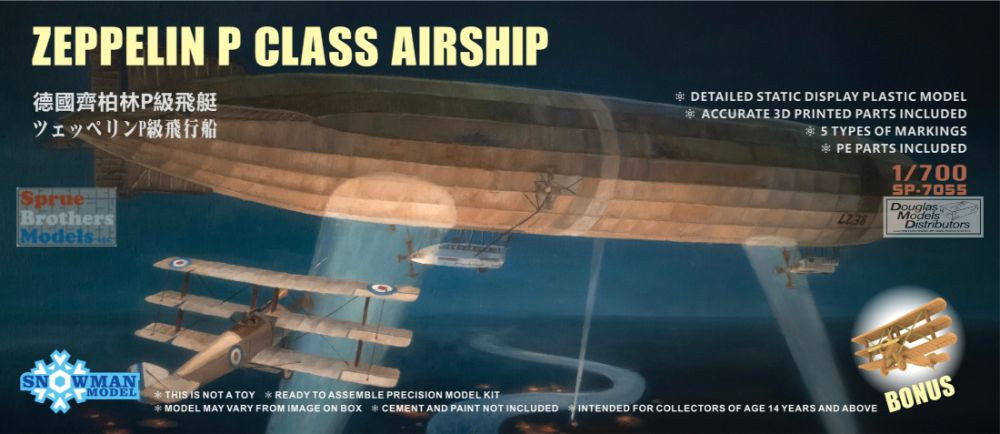 SNMSP7055 1:700 Snowman Model Zeppelin P Class Airship with 3D