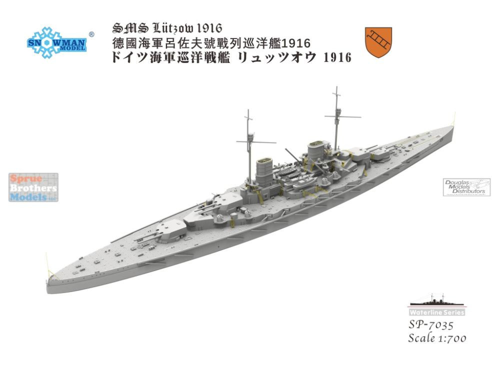 SNMSP7035 1:700 Snowman Model SMS Leutzow 1916 (Waterline Series