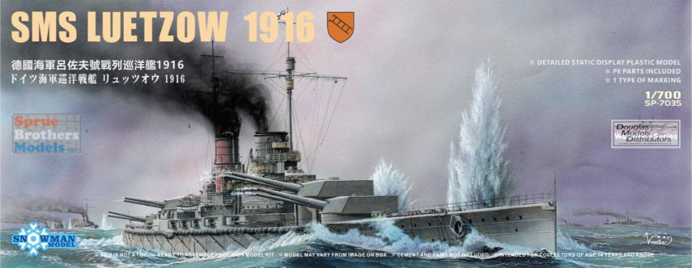 SNMSP7035 1:700 Snowman Model SMS Leutzow 1916 (Waterline Series