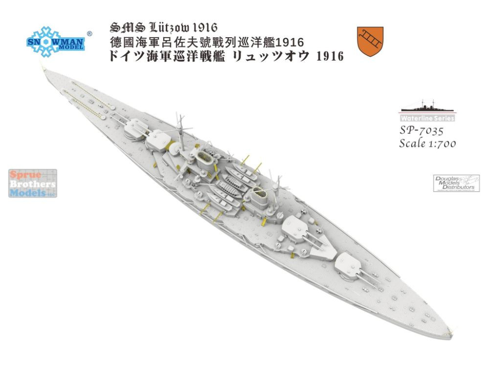 SNMSP7035 1:700 Snowman Model SMS Leutzow 1916 (Waterline Series