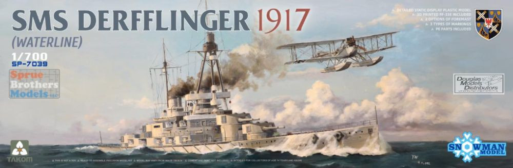 SNMSP7039 1:700 Snowman Model SMS Derfflinger 1917 (Waterline