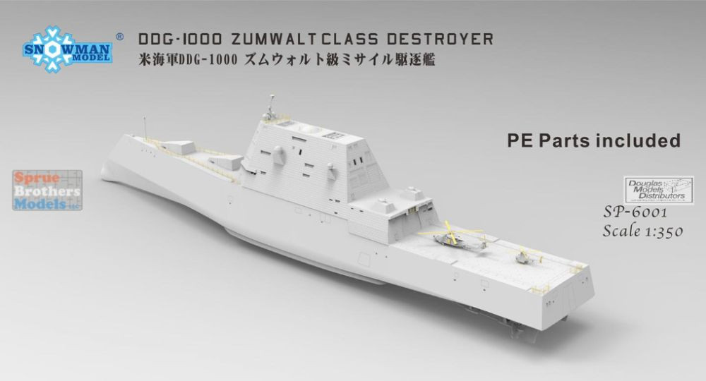 SNMSP6001 1:350 Snowman Model USS Zumwalt Class Destroyer DDG-1000