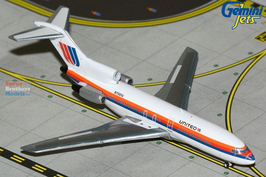 GEMGJ2349 1:400 Gemini Jets United Airlines B727-100 Reg #N7001U