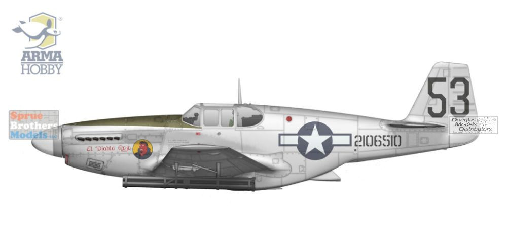 ARM70075 1:72 Arma Hobby P-51B Mustang China/Burma/India - Sprue