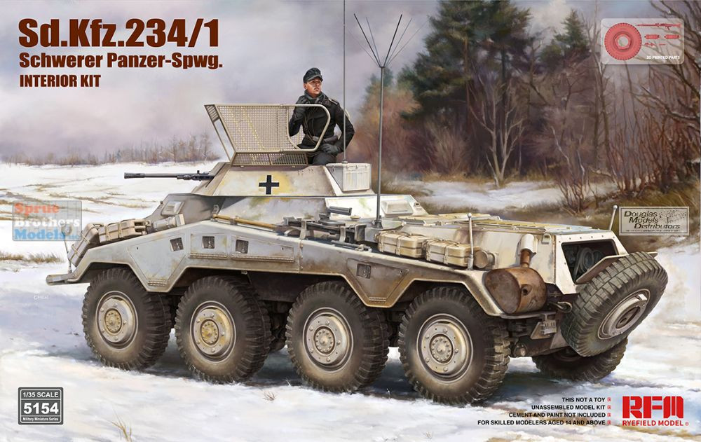 RFMRM5154 1:35 Rye Field Model Sd.Kfz.234/1 Schwerer Panzer-Spwg