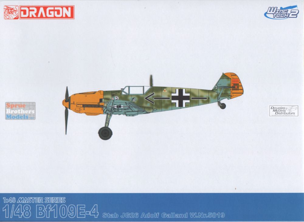 DML5550 1:48 Dragon Bf109E-4 Stab JG26 Adolf Galland W.Nr.5819