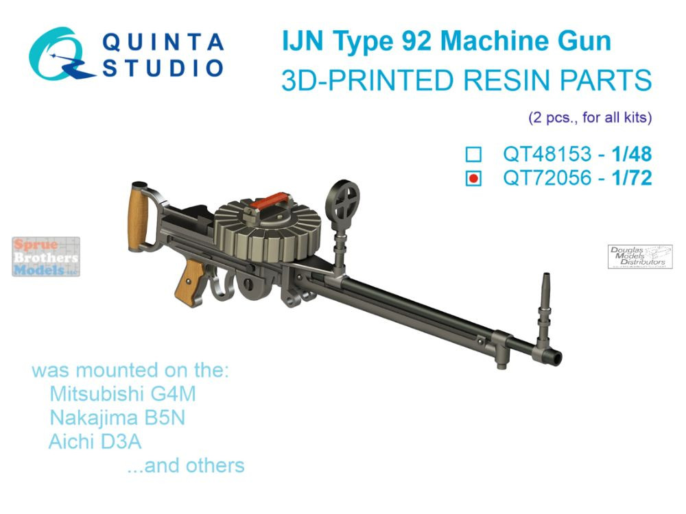 QTSQT72056 1:72 Quinta Studio IJN Type 92 Machine Gun Set - Sprue