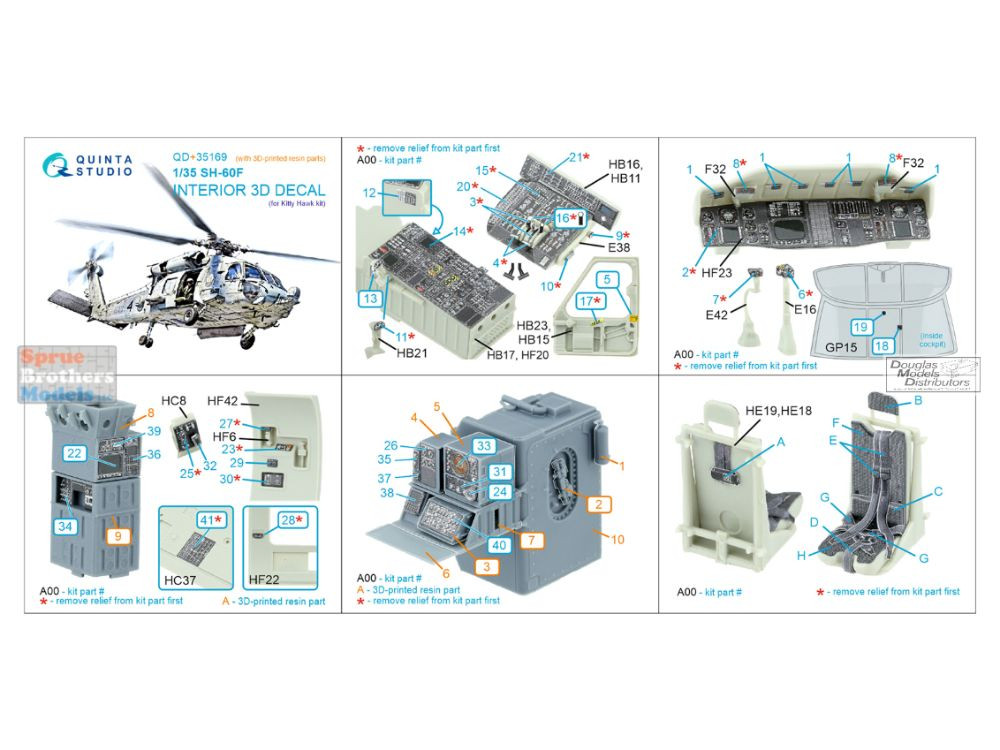 QTSQD35169R 1:35 Quinta Studio 3D Decal - SH-60F Ocean Hawk +