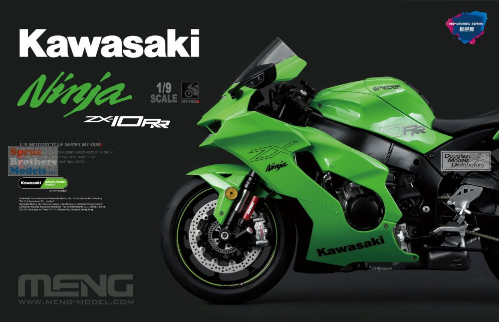 MNGMT008S 1:9 Meng Kawasaki Ninja ZX-10RR Motorcycle [Pre-Colored