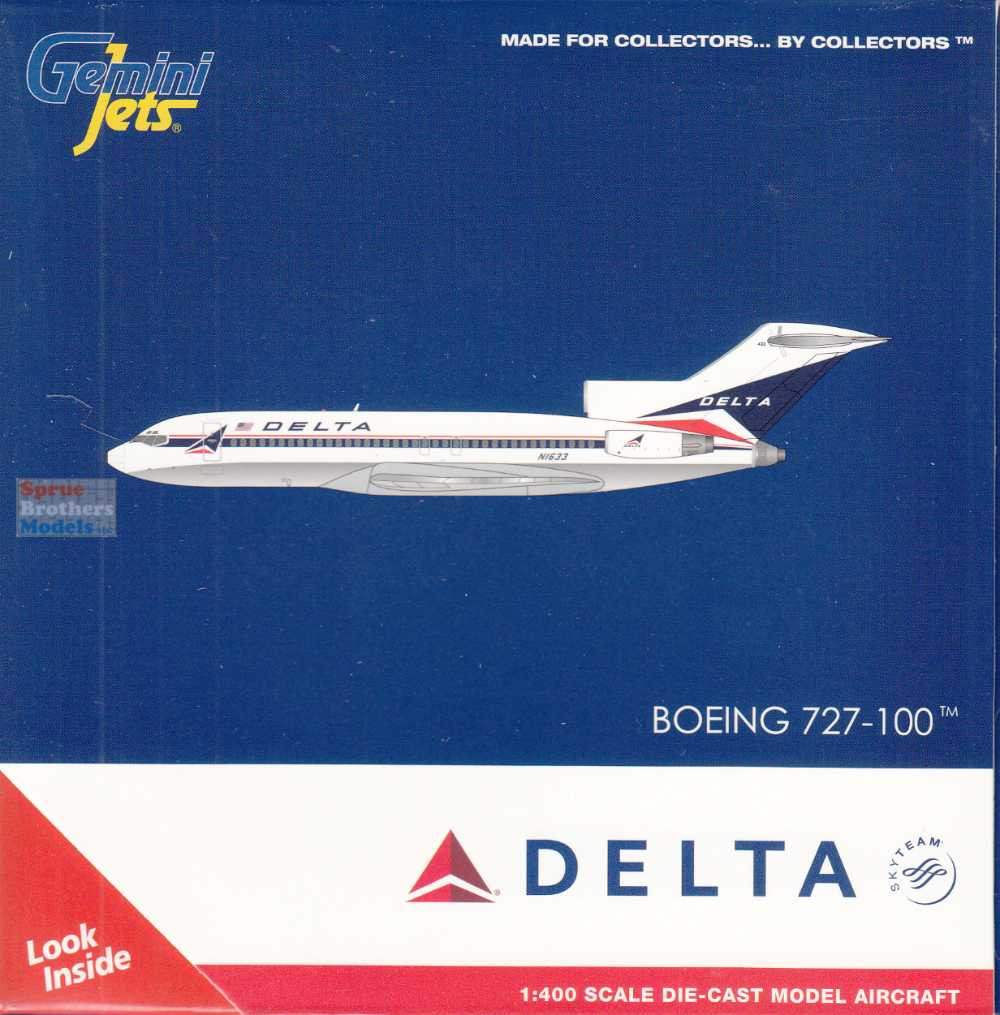 GEMGJ2355 1:400 Gemini Jets Delta Airlines B727-100 Reg #N1633